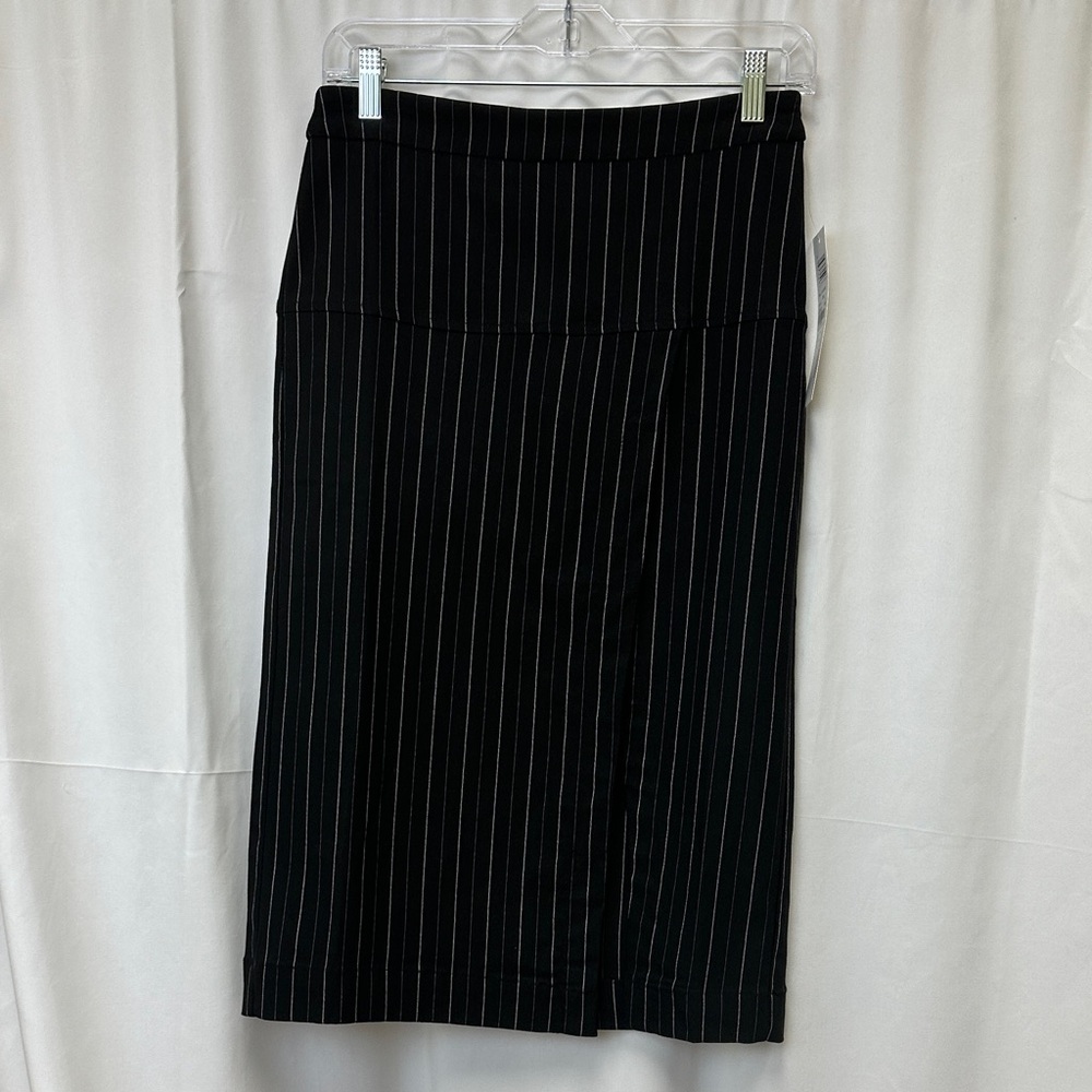 Black Pinstripe Skirt